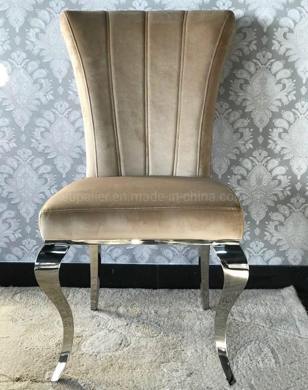 Wholesale Foshan Factory Price Clear Metal Frame Tufted Restaurant Chair