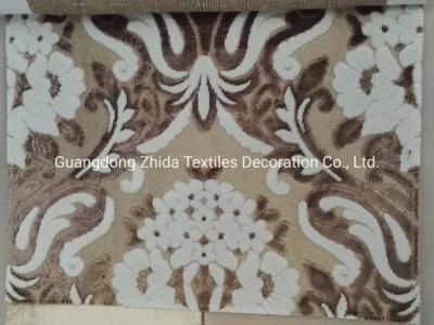 Textile Classic Cut Velvet Flower Jacquard Decorative Pillow Fabric