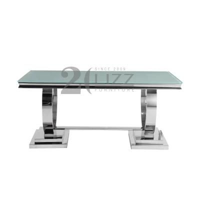 New Arrival Contemporary Stainless Steel Home Furniture Rectangle Modern Marble Metal Table