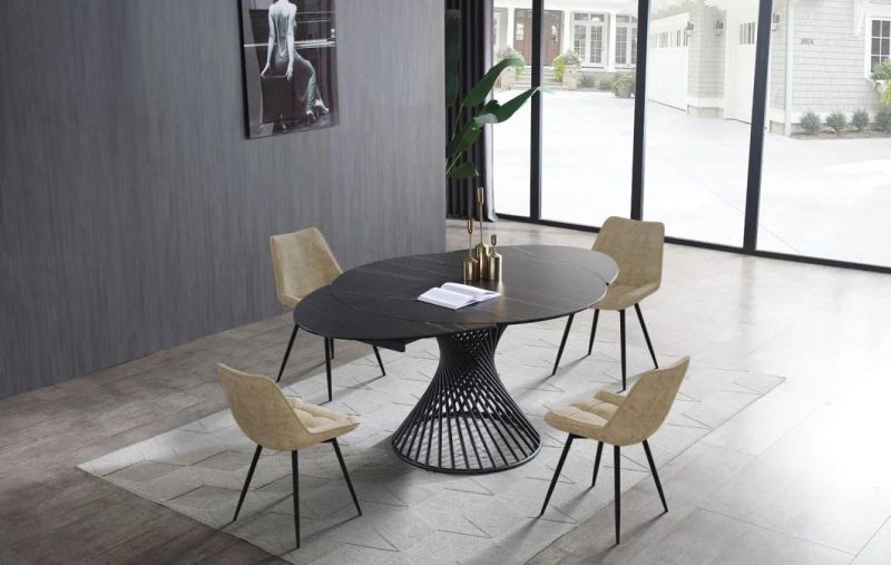 Factory Supply Best Seller Dark Grey Fabric Dining Chair with Four Black Painting Legs