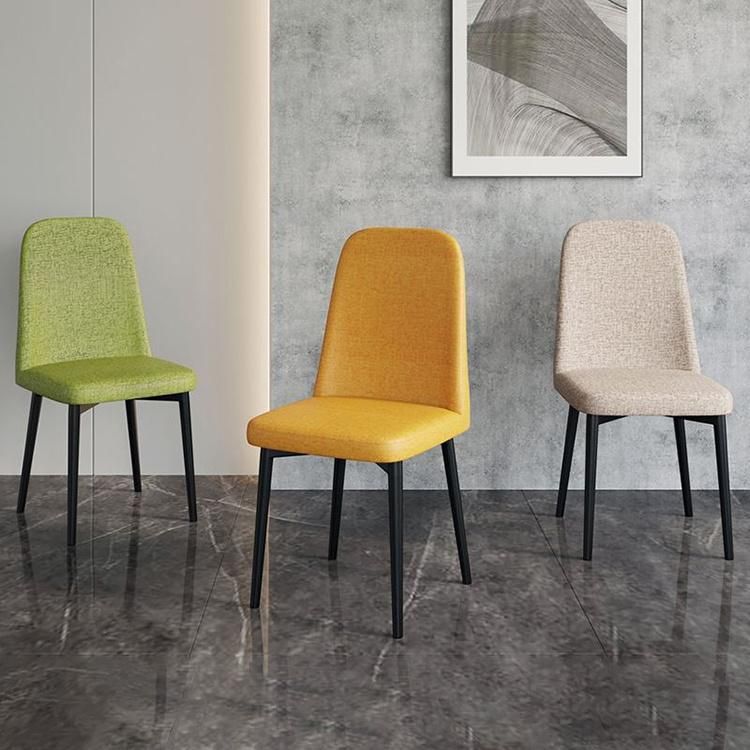 Yellow Fabric Dining Chair Luxury Italian Modern Dining Chairs Set 8 Seater for Other School Furniture