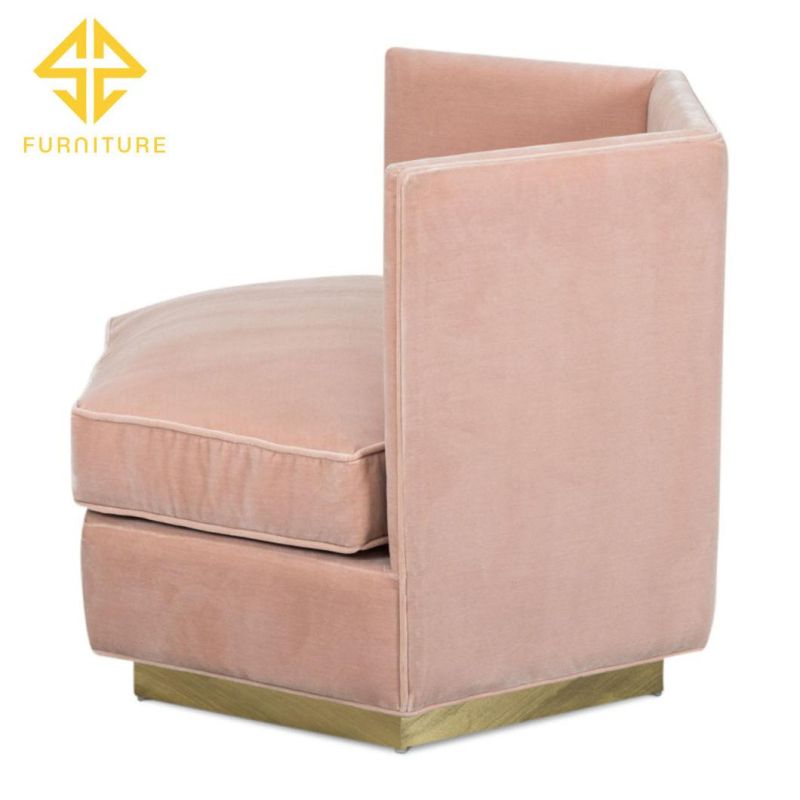 China Manufacturer French Style Velvet Fabric Armchair for Hotel Living Room