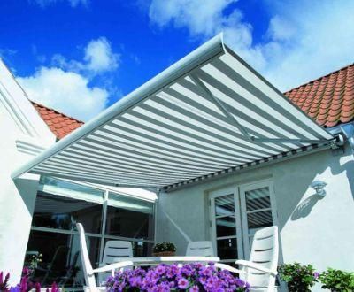 Motorized Electric Balcony Full Cassette Aluminum Awnings Rain Cover Retractable Outdoor Patio Balcony Folding Arm Fabric Sunshade Awnings