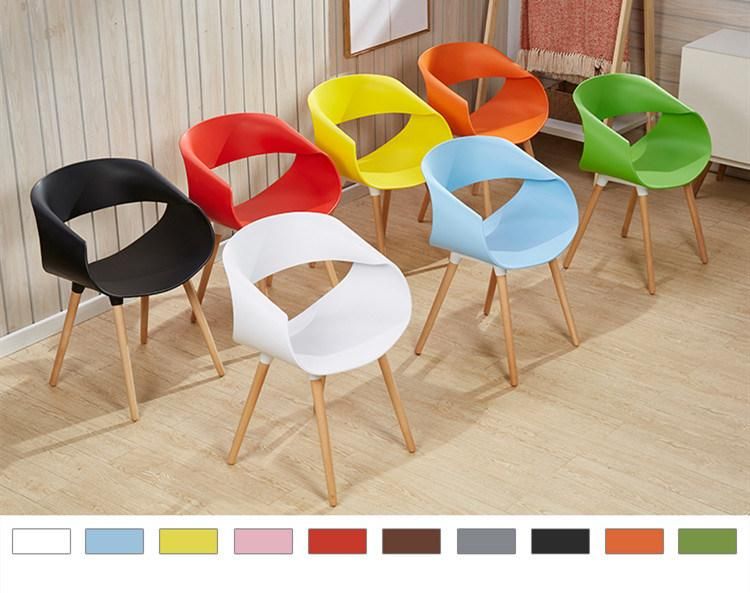Chaises Cafe Chair Furniture Restaurant Sillas Home Furniture Side Dining Chair with Wooden Leg
