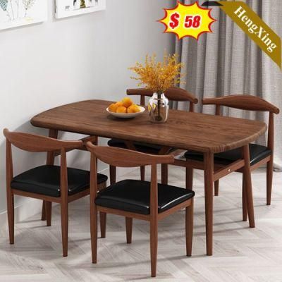 Unique Home Furniture Dining Room Table with Fabric Wooden Chairs Made in China