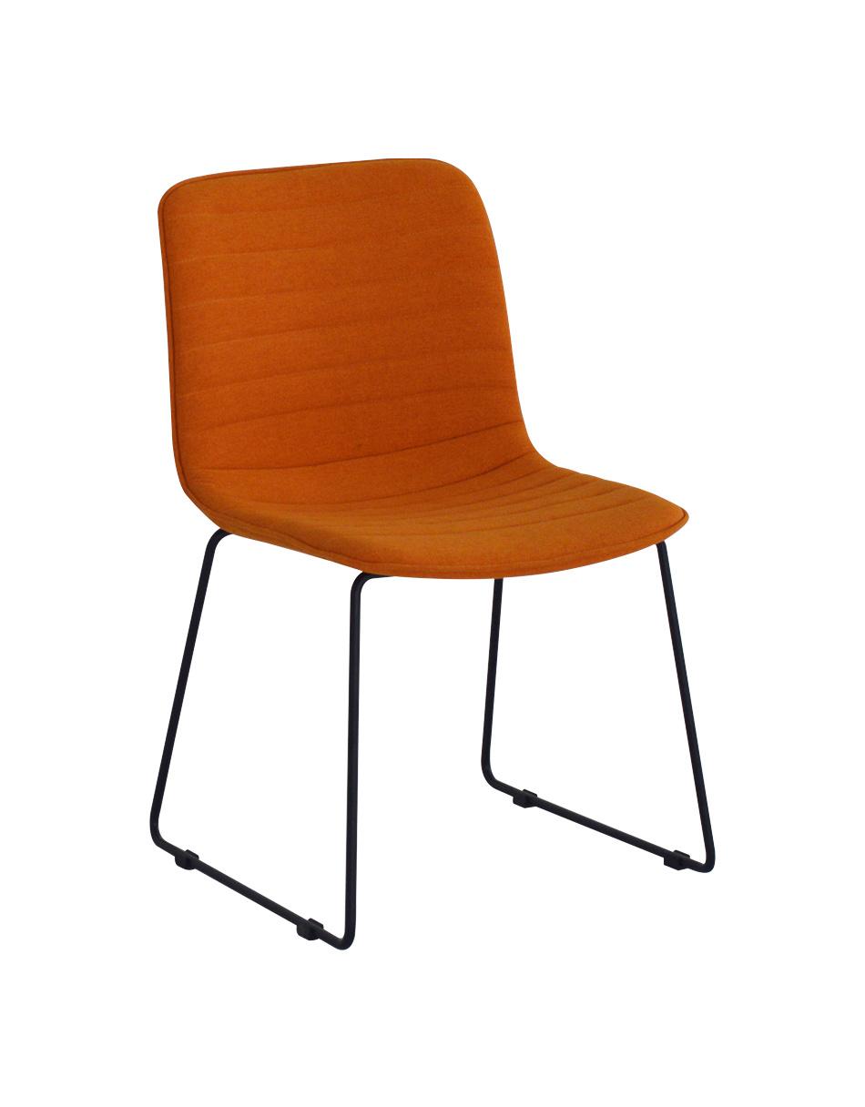 Commercial Furniture Coffee Shop Furniture Stackable Metal Frame with Fabric Seat Dining Chair