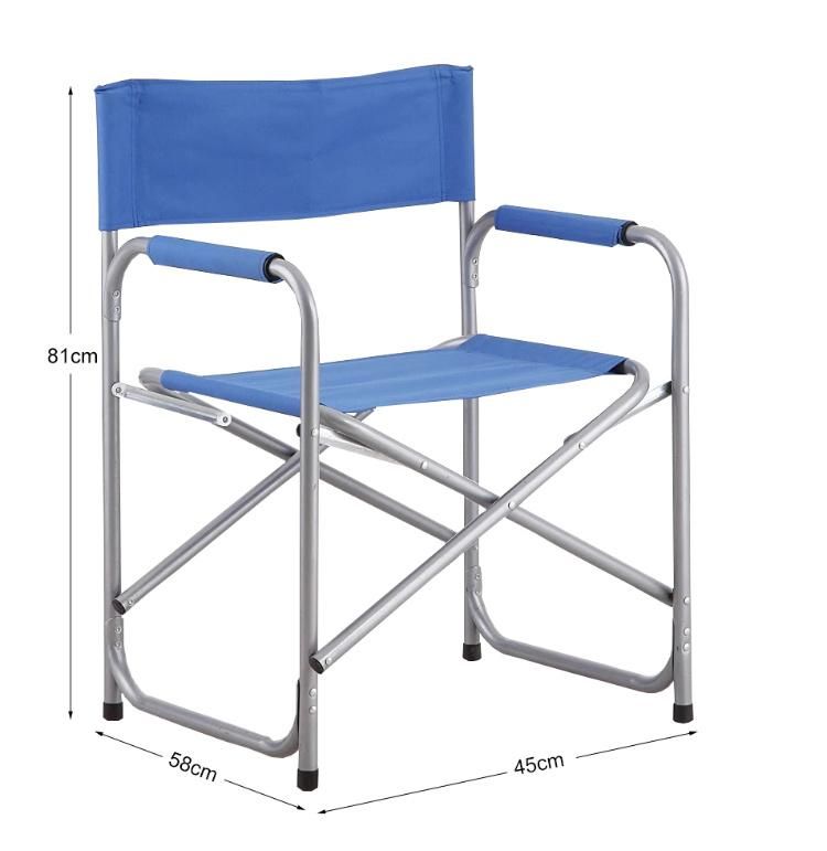 Customized Camping Outdoor Metal Foldable Director Chair with Cup Holder