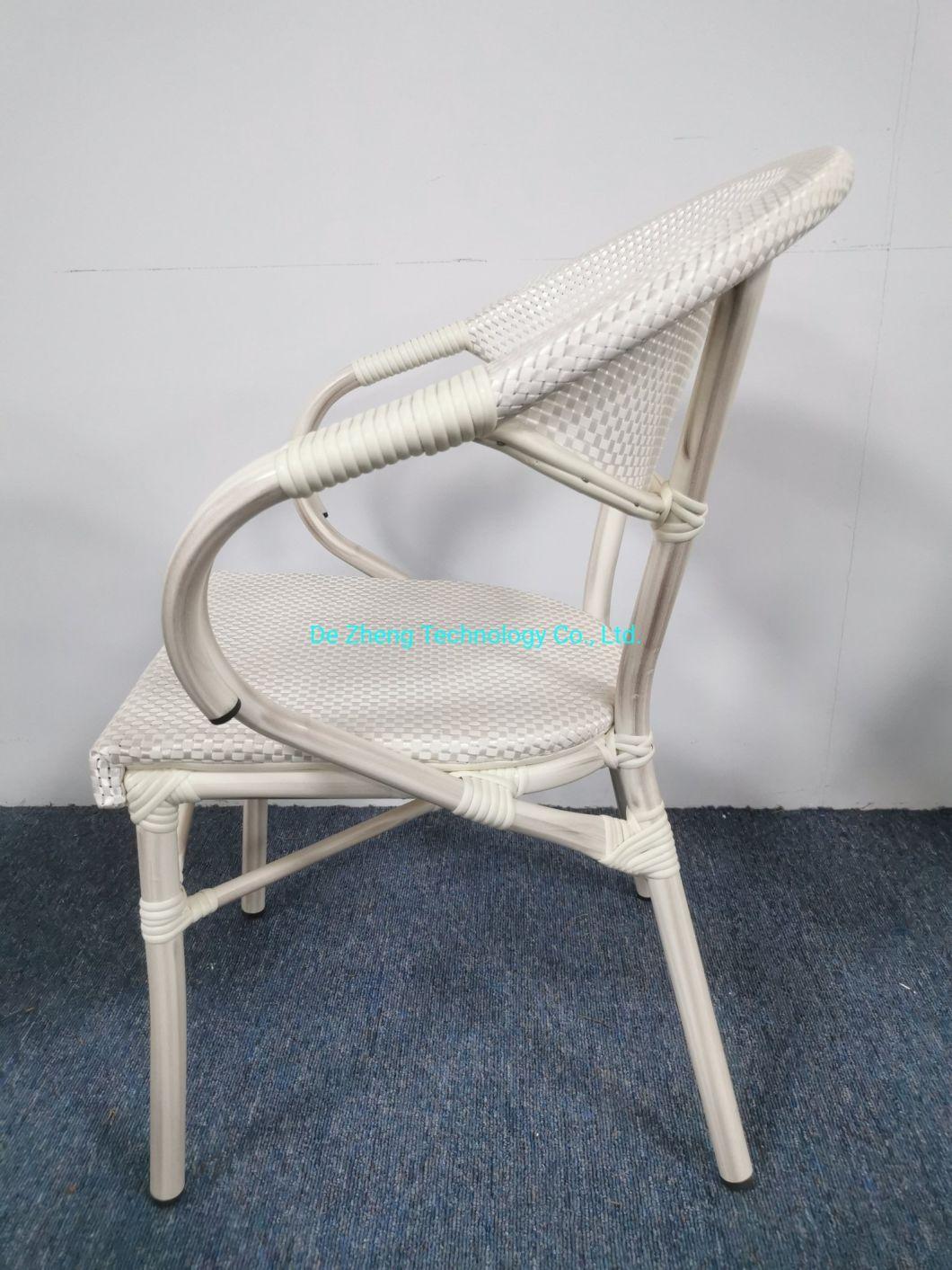Modern Outdoor Handmade Furniture High Quality Stackable Rattan Textylene Mesh Chair Dining Set Garden Deck Chairs