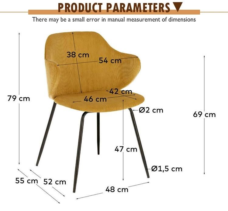 Modern Home Kitchcen Furniture Fabric Seat Dining Chair