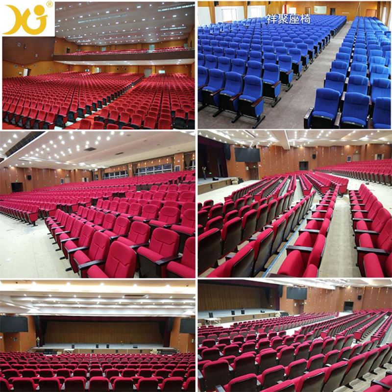 Cheap Price Interlocking Church Seating Folding Theater Cinema Chair Conference Lecture Hall Seats Auditorium Chair with Folded Writing Table