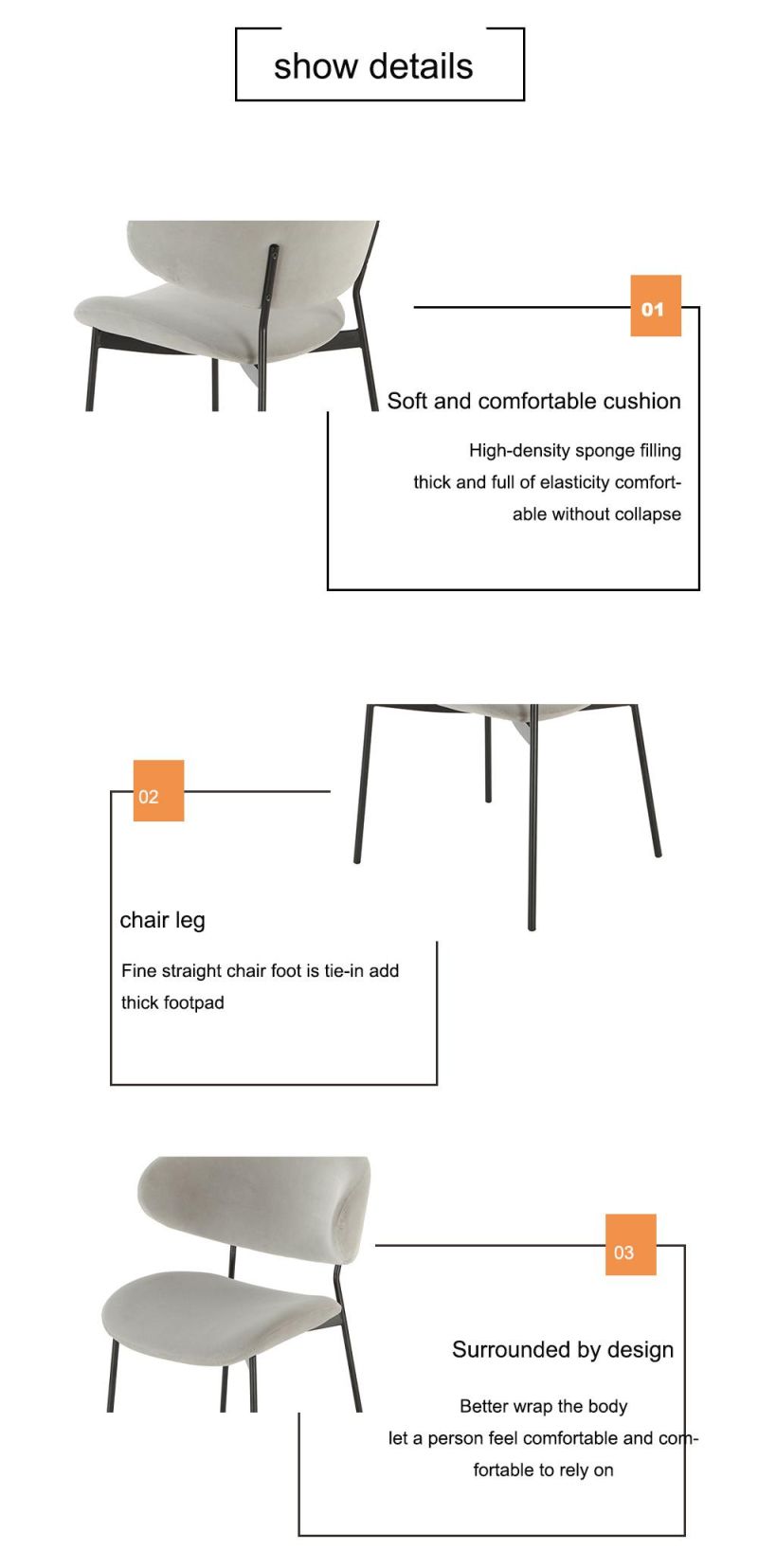 Modern Home Furniture Restaurant Furniture Velvet Dining Chair Dining Table 6