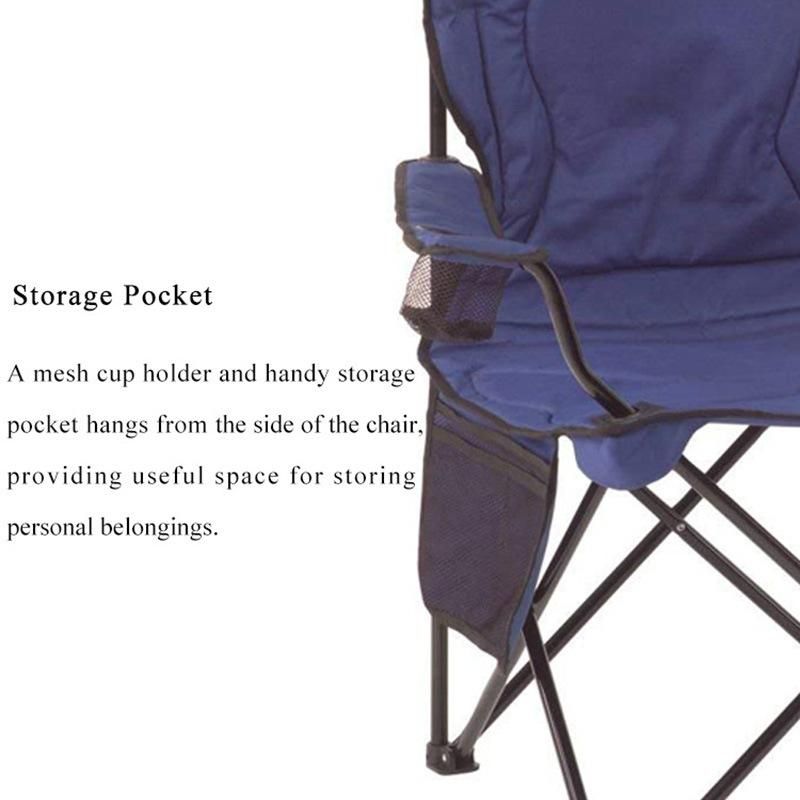 Outdoor Camp Chair with Cooler Bag Build in 4 Can Side Pocket Folding Portable Camping Chair