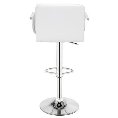 Adjustable Height Swievl PU Leather Chromed Restaurant Kitchen Barstool High Bar Chair Barstool for Reception Counter