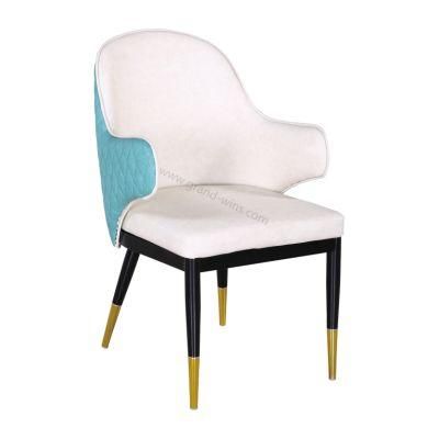 Metal Leg PU Cushion Hotel Dining Chair for Restaurant Furniture