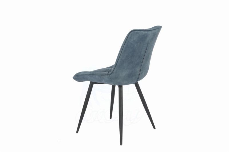 Modern Furniture Velvet Fabric Dining Chair with Steel Tube Painting Legs