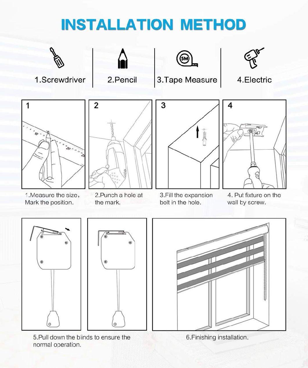 Electric Smart Roller Shade Horizontal Outdoor Clear Roller Blinds Ready Made High Quality Manual Zebra Blinds