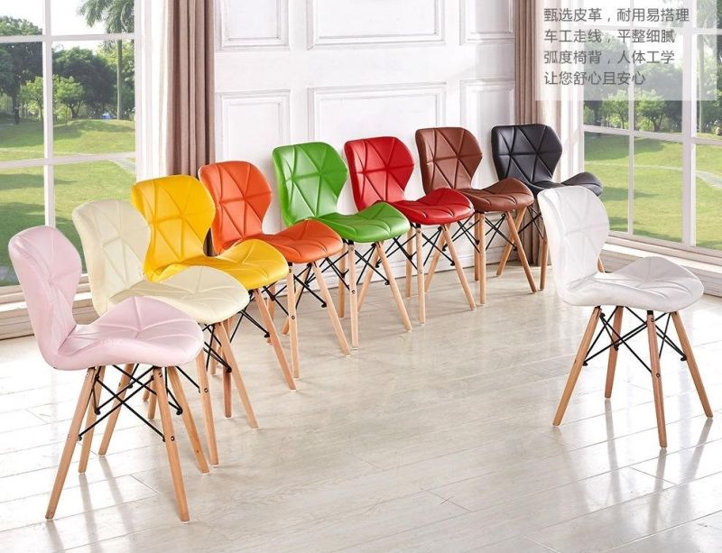 Mesasdecomedor 4 Sill Fashion Slipper Leather Dining Chairs White Style Wood Chairs
