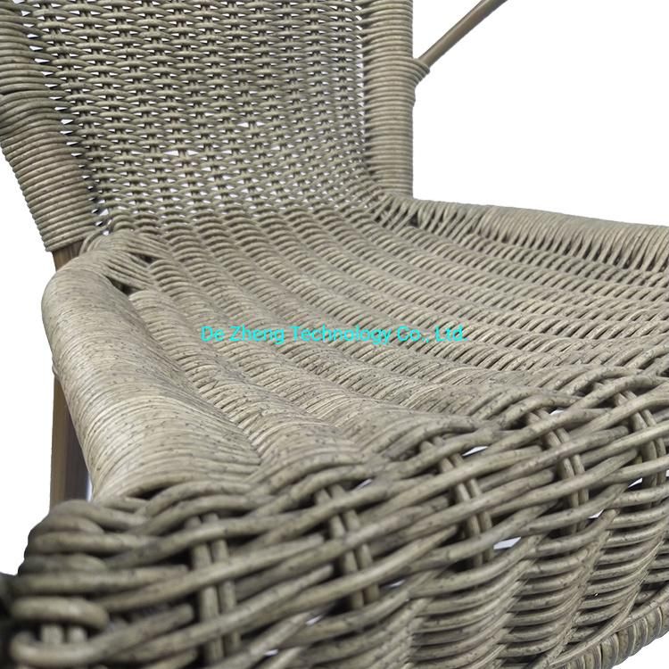 Stylish Europe High Back Queen Chair Restaurant Garden Water Proof PE Rattan Outdoor Furniture