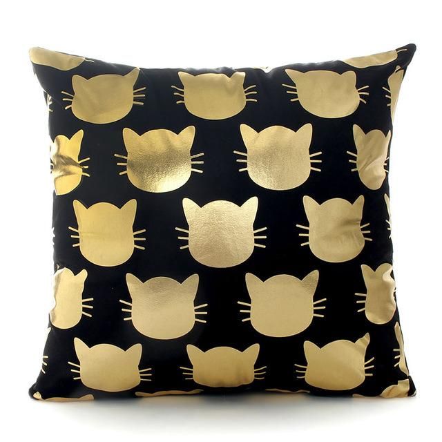 Keep Calm Metallic Printing Sofa Cushion with Black Velvet Fabric