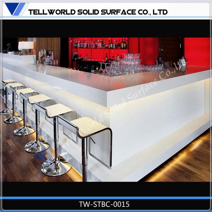 Manufacture Pure Acrylic White Juice Bar Counter Commercial Bar Counter Design