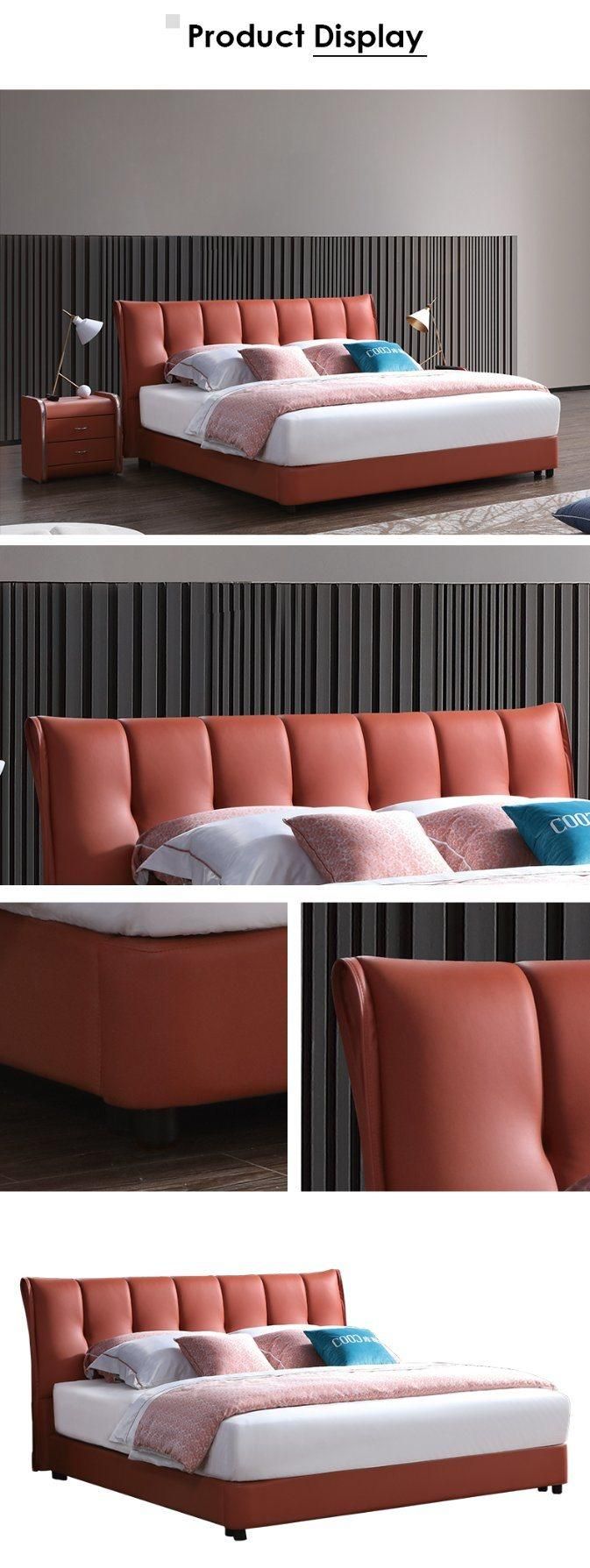 Modern Soft Furniture Queen Size Leather Bed