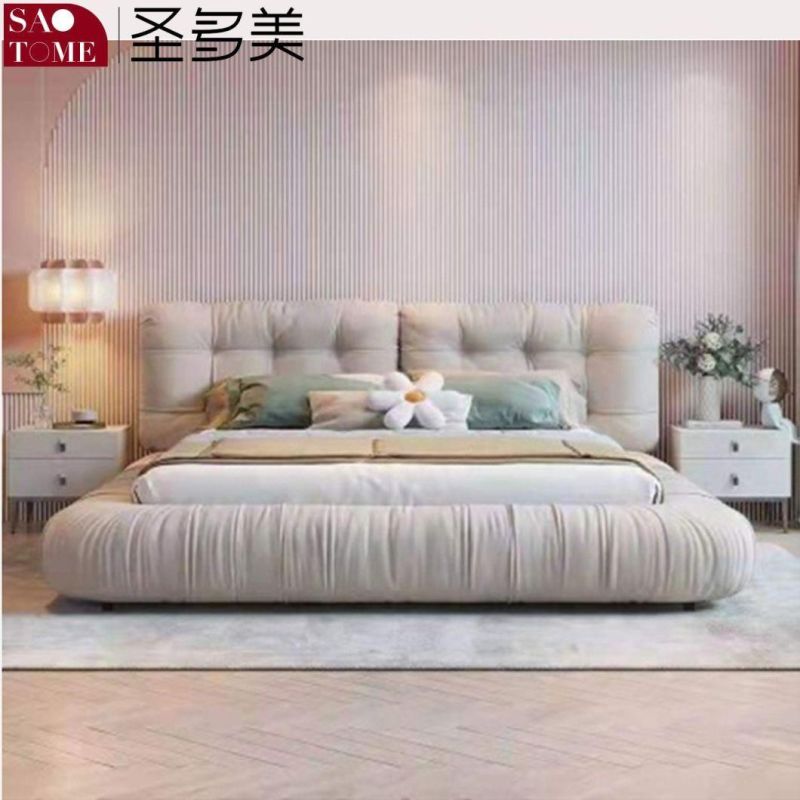 Russia Imported Larch Wood Square Bed Wholesale Modern Bed Furniture