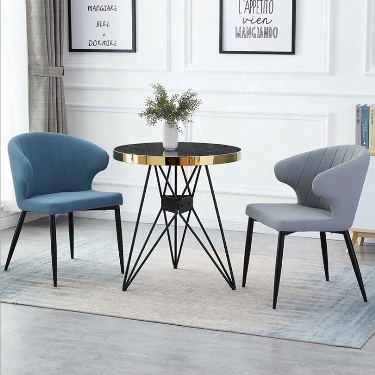 Modern Restaurant Chair Dining Room Furniture Upholstery Velvet Chairs with Metal Leg