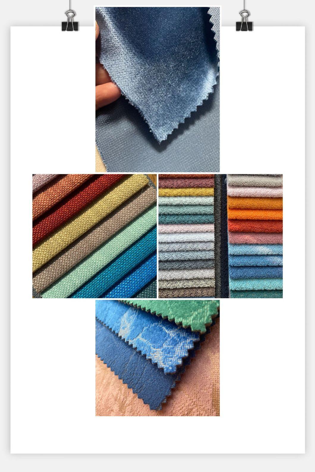 Two Tones Fake Linen Woven Couch Fleece Upholstery Fabric Sofa Material Furniture Cloth (WH040)