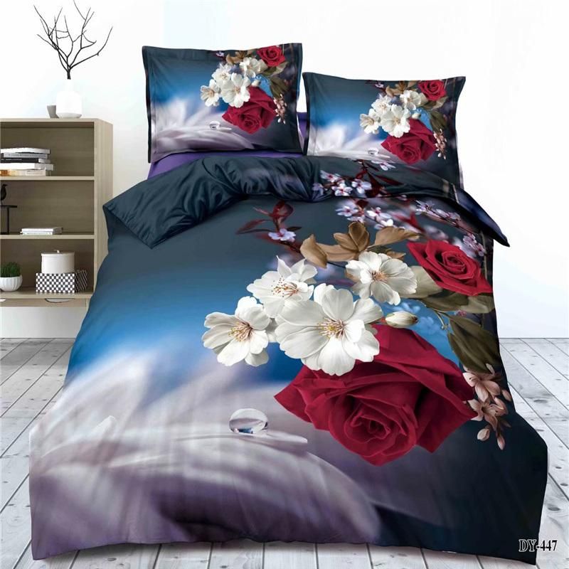 Home Textile Custom Cheap 100% Polyester Microfiber Printed Fabric Bed Comforter Set, Bed Sheet Set