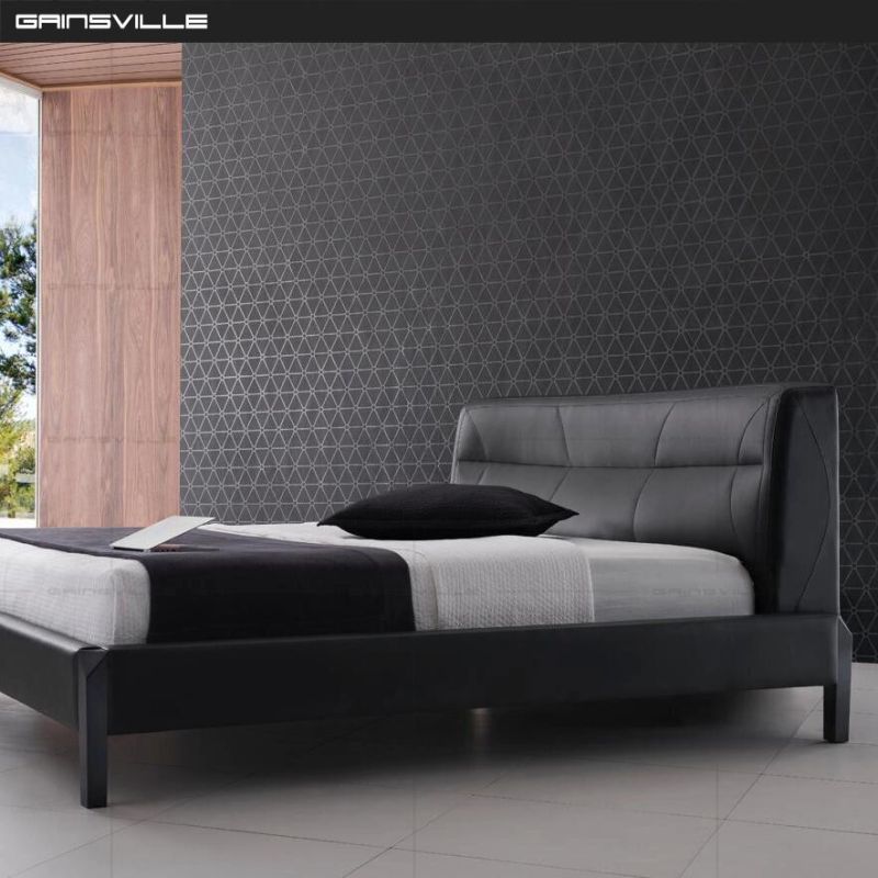 Modern Italy Furniture Bedroom Furniture King Bed Leather Bed Gc1710