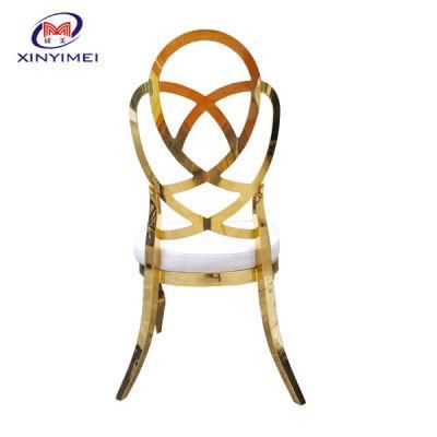 Banquet Hall Furniture Royal Romance Gold Stainless Steel Fancy Chair for Sale