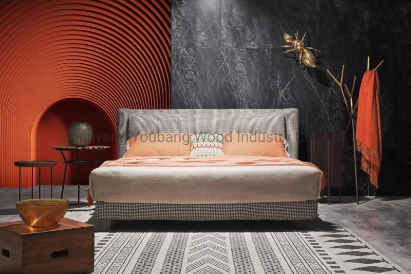 2021 Home Living Wooden Modern Light Luxury Bedroom Set Bed