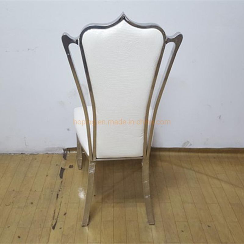 Crystal Back China Wholesale Stainless Steel Restaurant Furniture Square Dining Table Chair Home Furniture Modern Hotel Chair