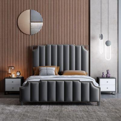 Chinese Wholesale OEM Metal Steel Modern Home Furniture Wall Mattress Leather King Size Bed