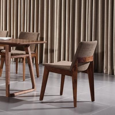 Factory Wholesale Classic Solid Wood Fabric Dining Chair for Restaurant