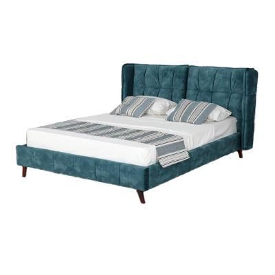 High Quality King Size Tufted Fabric Upholstered Bed The Latest Elegant Modern Design of Rivets Bed Frame