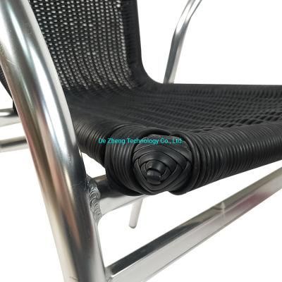 Outdoor Stackable Patio Wicker Furniture Rattan Dining Furniture Aluminum Table and Chair