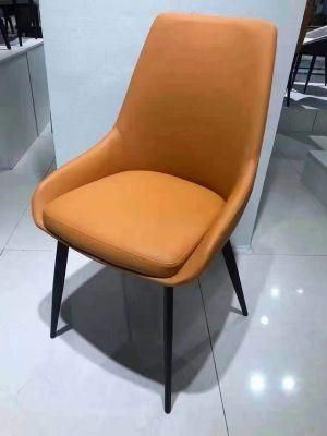 Modern Fashion Leather Dining Chair Metal Dining Room
