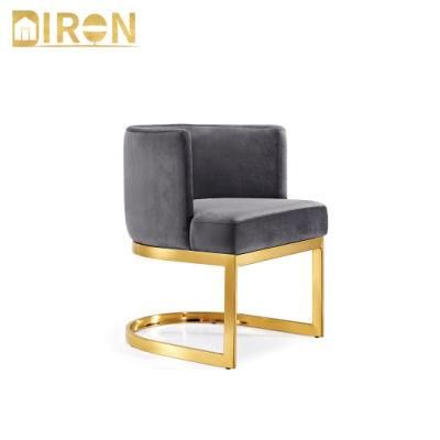 Modern Room Stainless Steel Dining Chair European Cheap Fabric Dining Chair