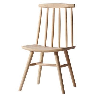 Kvj-9020 Matt Natural Solid Wood Windsor Bent Seat Dining Chair
