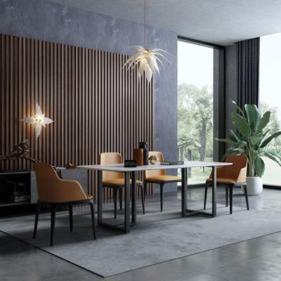 Modern Home Marble Dining Table Stainless Steel Dining Chair Restaurant Furniture