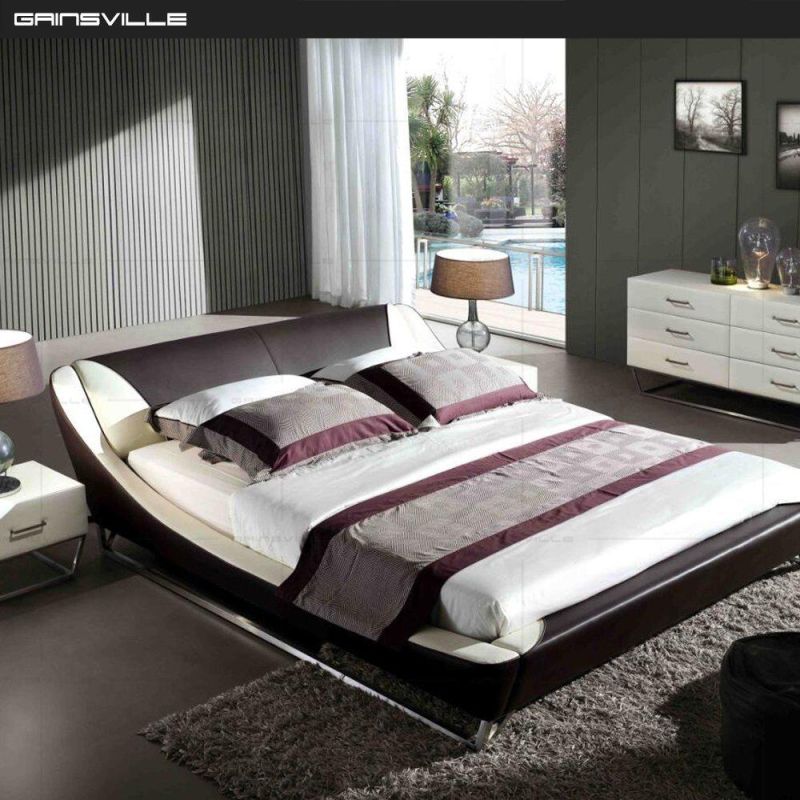 Modern Luxury Bedroom Furniture King Bed Leather Bed Wall Bed Gc1622