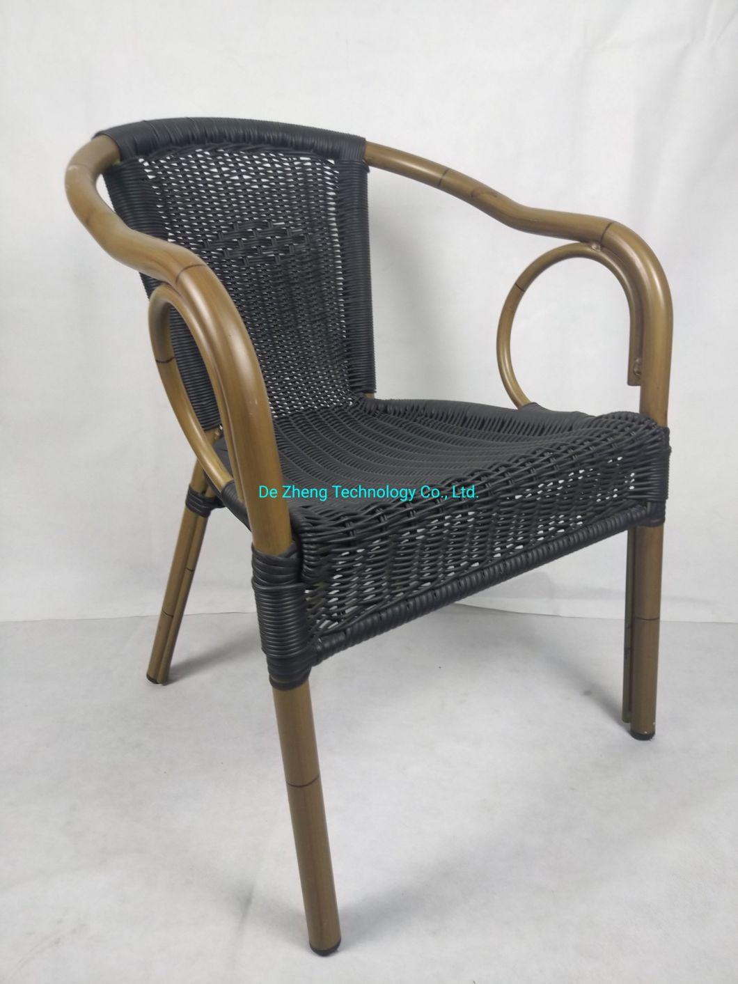 Paris Patio Garden Bistro Style Rain Resistance Rattan Dining Side Chair for Outdoor Restaurant Used