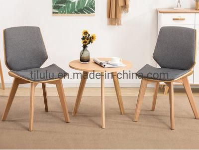 Nordic Cafeteria Restaurant Bar Lined Fabric Dining Chair Wooden Scandinavian Bentwood Cafe Chair for Restaurant Coffee Shops