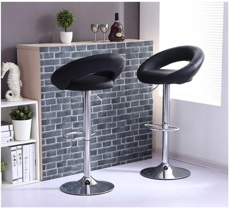 PU Leather Adjustable Stools Height Swivel Stool Bar Chairs with Chrome Leg