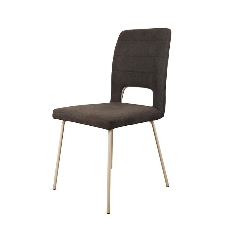 Modern Furniture Hot Sale MID-Century Grey Fabric Upholstered Metal Leg Dining Chair