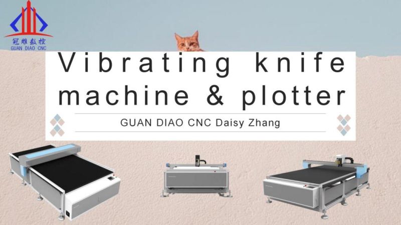 Guandiao CNC 2030 1625 Auto Feed CNC Vibrating Knife Fabric Cutting Machine for Cloth/ Leather/ Cotton Fabric