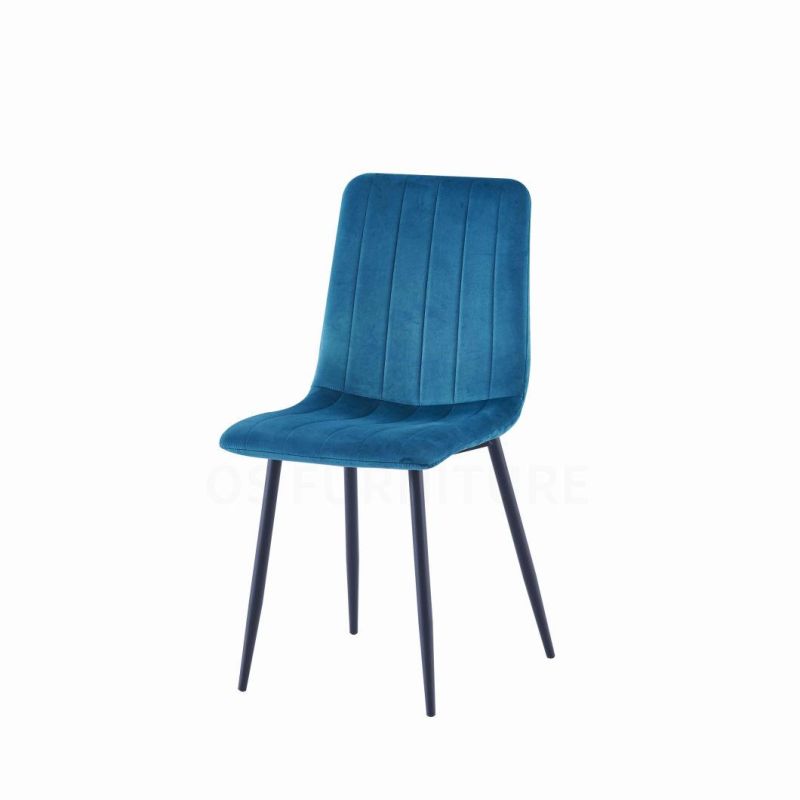 Factory Modern High Quality Custom Metal Leg Fabric Velvet Dining Room Chair Velvet Dining Room Chair