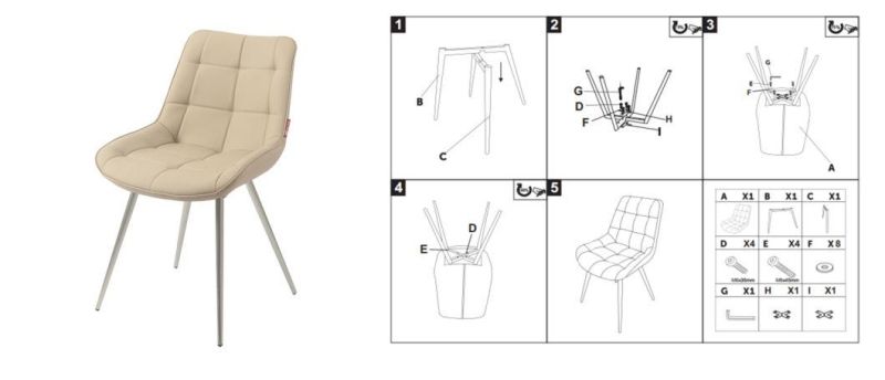 Factory Supply High Quality PU or Fabric Dining Chair